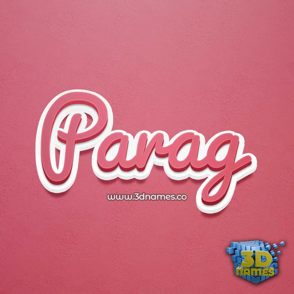 parag in Red Scribble style - 3D name wallpaper