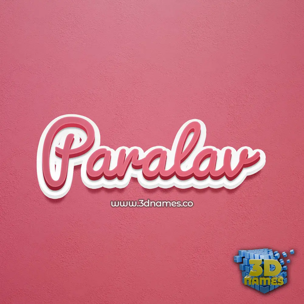 paralav in Red Scribble style - 3D name wallpaper