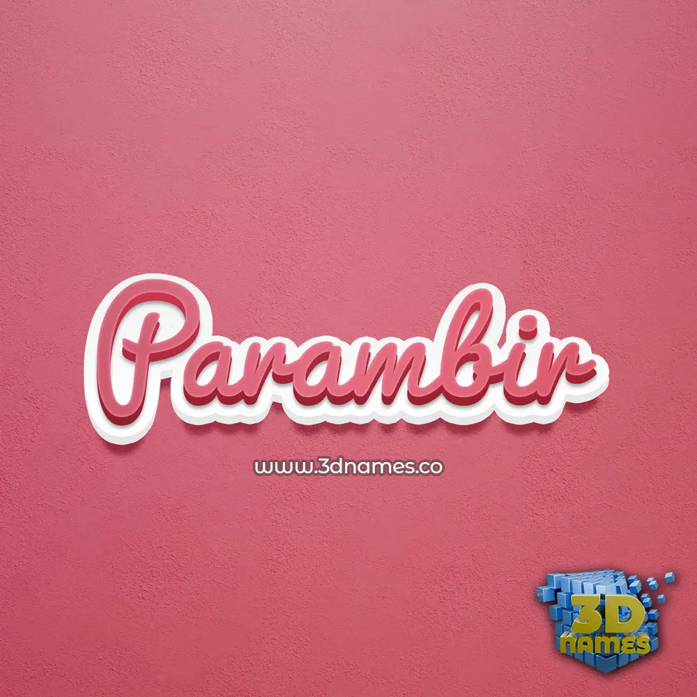 parambir in Red Scribble style - 3D name wallpaper