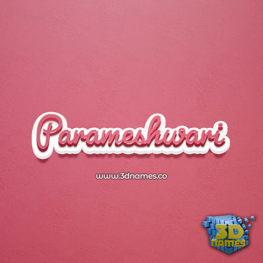 parameshwari in Red Scribble style - 3D name wallpaper