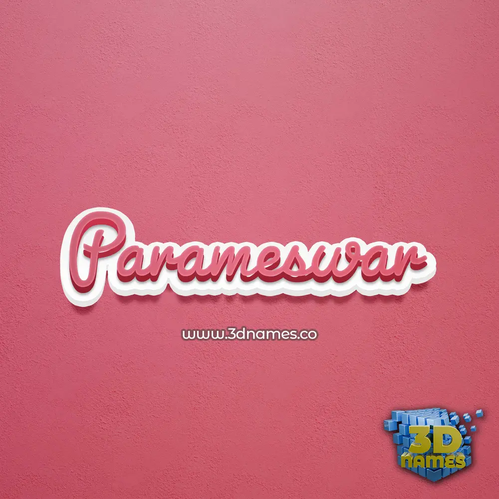parameswar in Red Scribble style - 3D name wallpaper