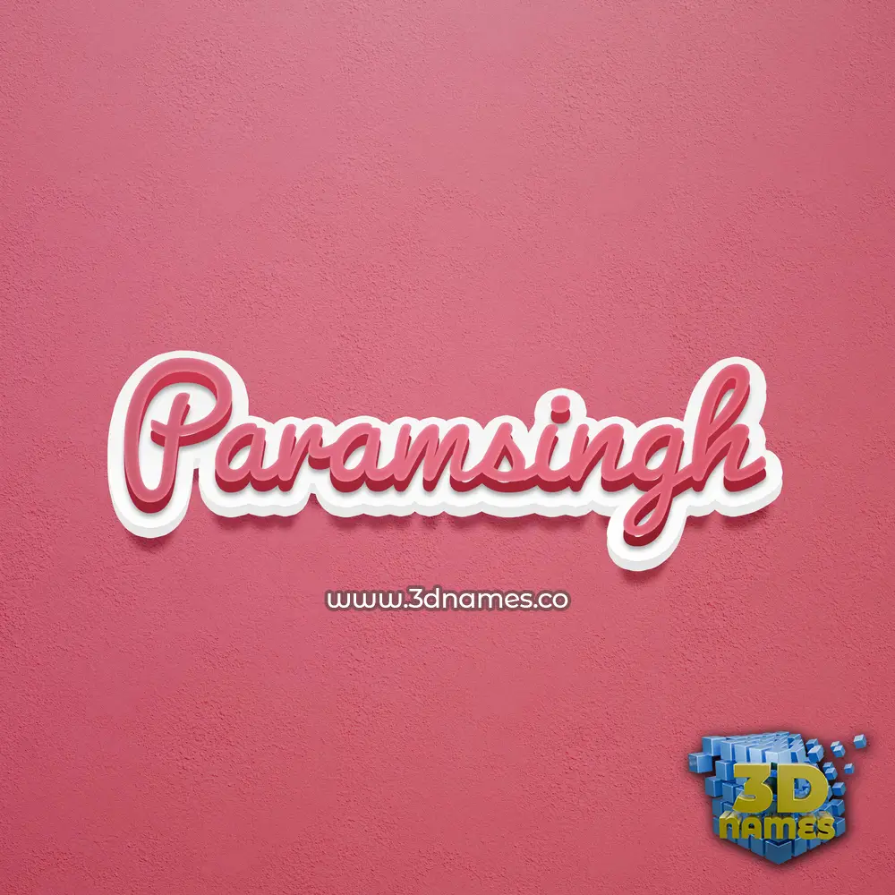 paramsingh in Red Scribble style - 3D name wallpaper