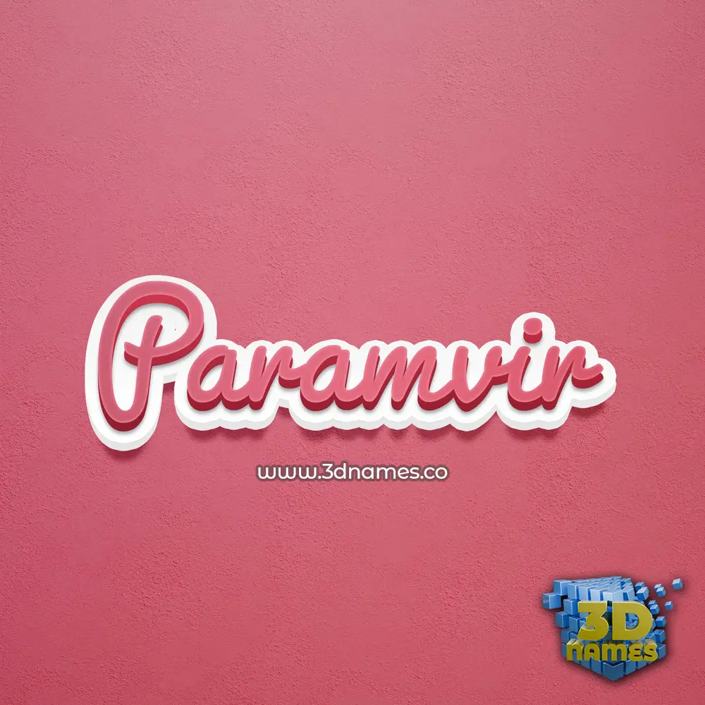 paramvir in Red Scribble style - 3D name wallpaper
