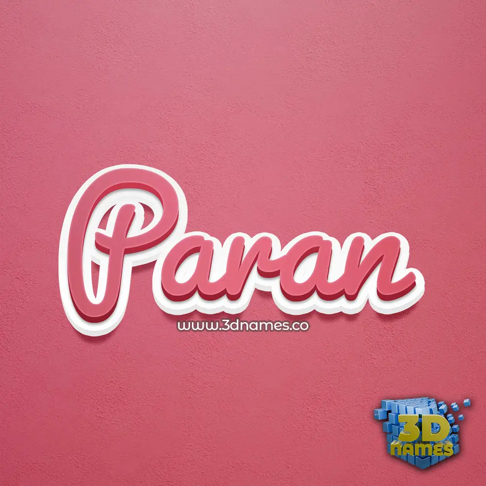 paran in Red Scribble style - 3D name wallpaper