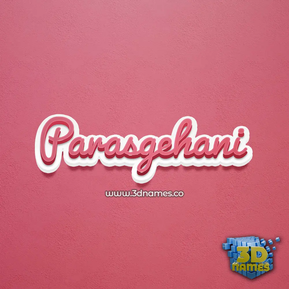 parasgehani in Red Scribble style - 3D name wallpaper
