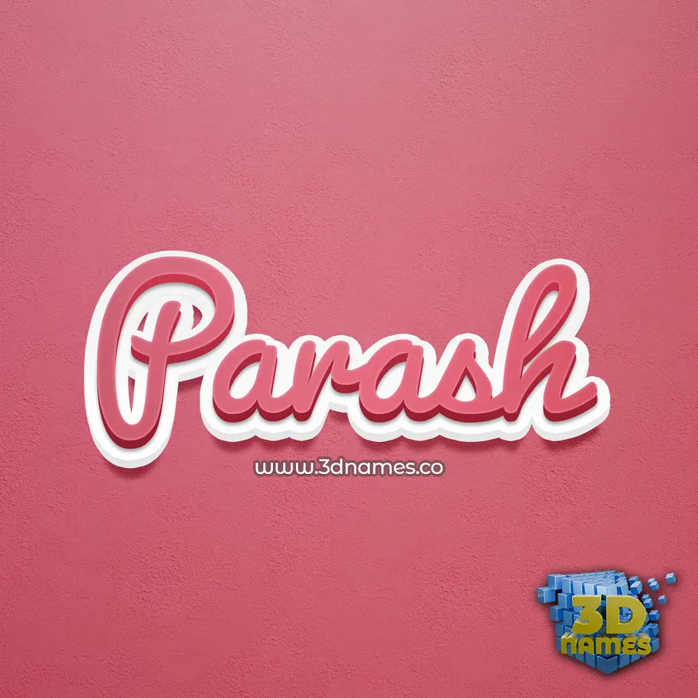 parash in Red Scribble style - 3D name wallpaper