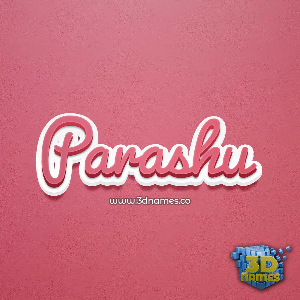 parashu in Red Scribble style - 3D name wallpaper