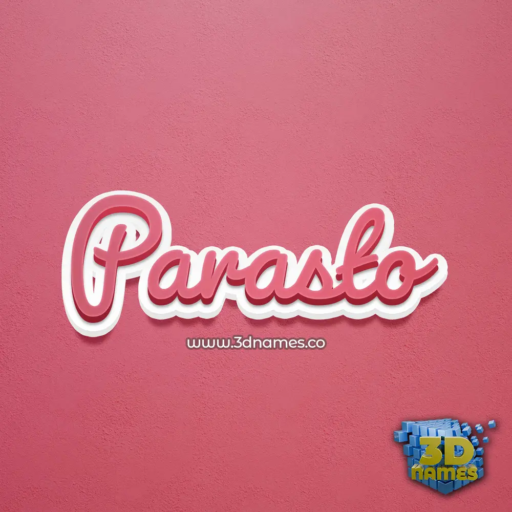 parasto in Red Scribble style - 3D name wallpaper