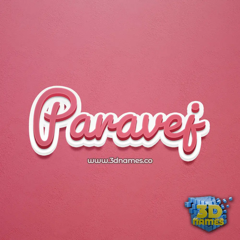 paravej in Red Scribble style - 3D name wallpaper
