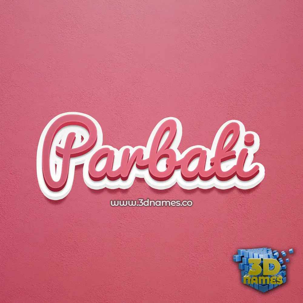 parbati in Red Scribble style - 3D name wallpaper