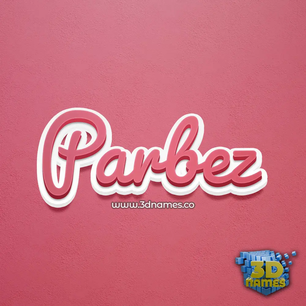 parbez in Red Scribble style - 3D name wallpaper