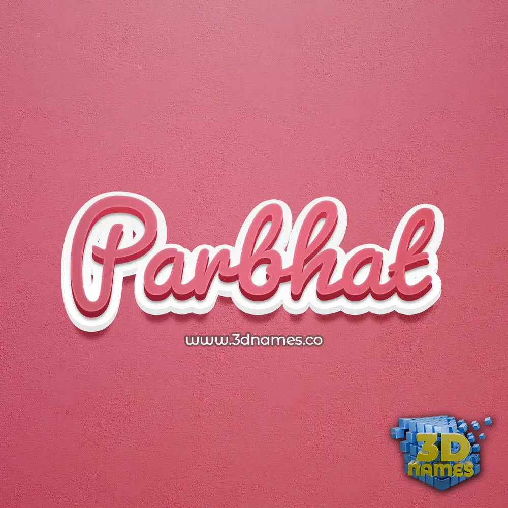 parbhat in Red Scribble style - 3D name wallpaper