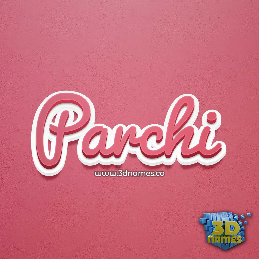 parchi in Red Scribble style - 3D name wallpaper