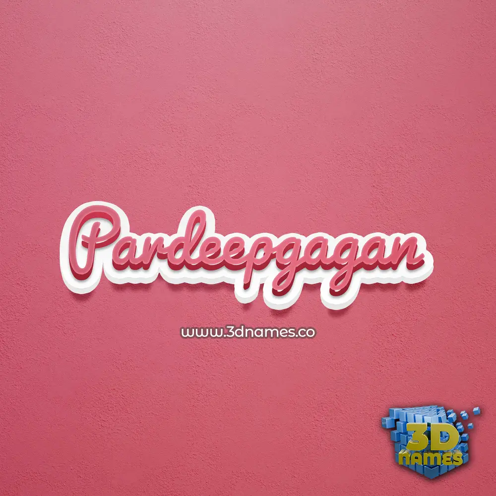 pardeepgagan in Red Scribble style - 3D name wallpaper