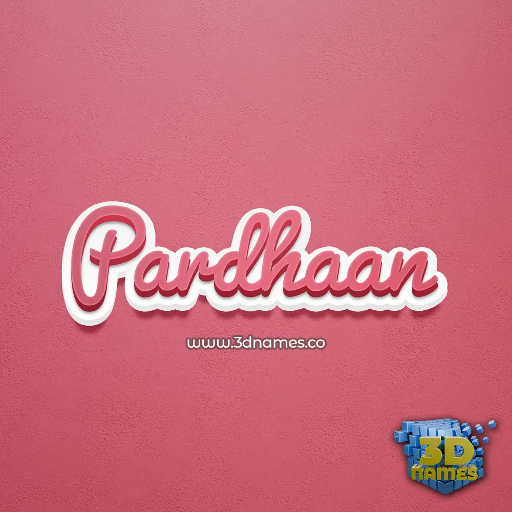pardhaan in Red Scribble style - 3D name wallpaper