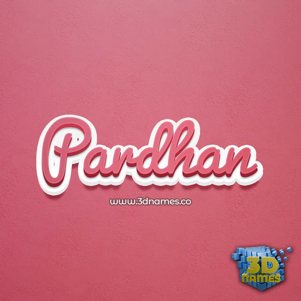 pardhan in Red Scribble style - 3D name wallpaper