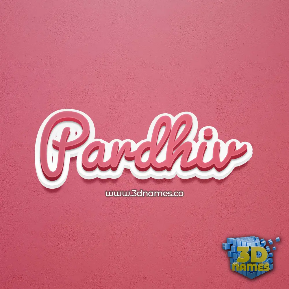 pardhiv in Red Scribble style - 3D name wallpaper