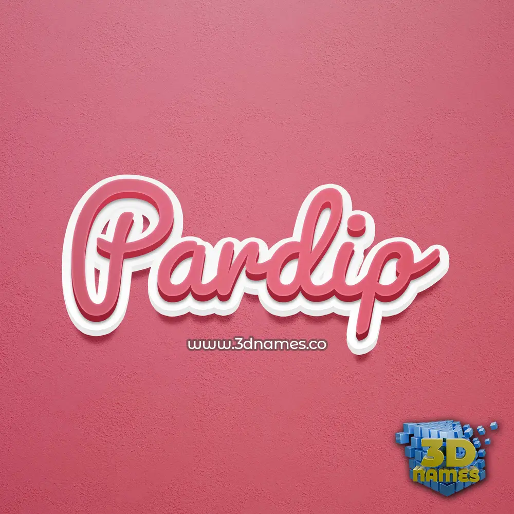 pardip in Red Scribble style - 3D name wallpaper