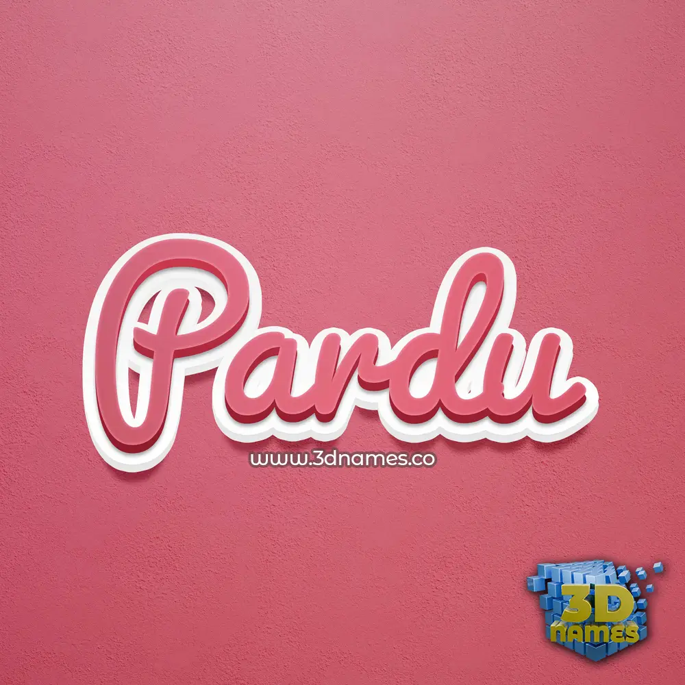 pardu in Red Scribble style - 3D name wallpaper