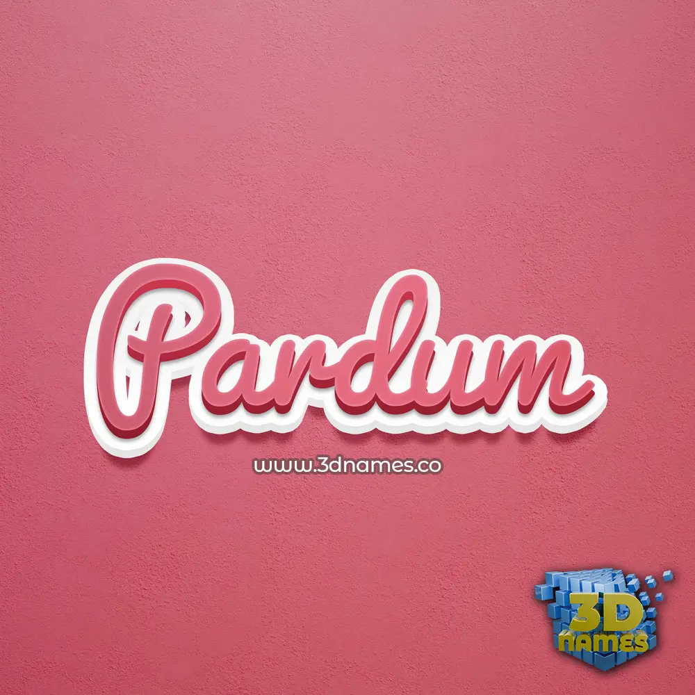 pardum in Red Scribble style - 3D name wallpaper