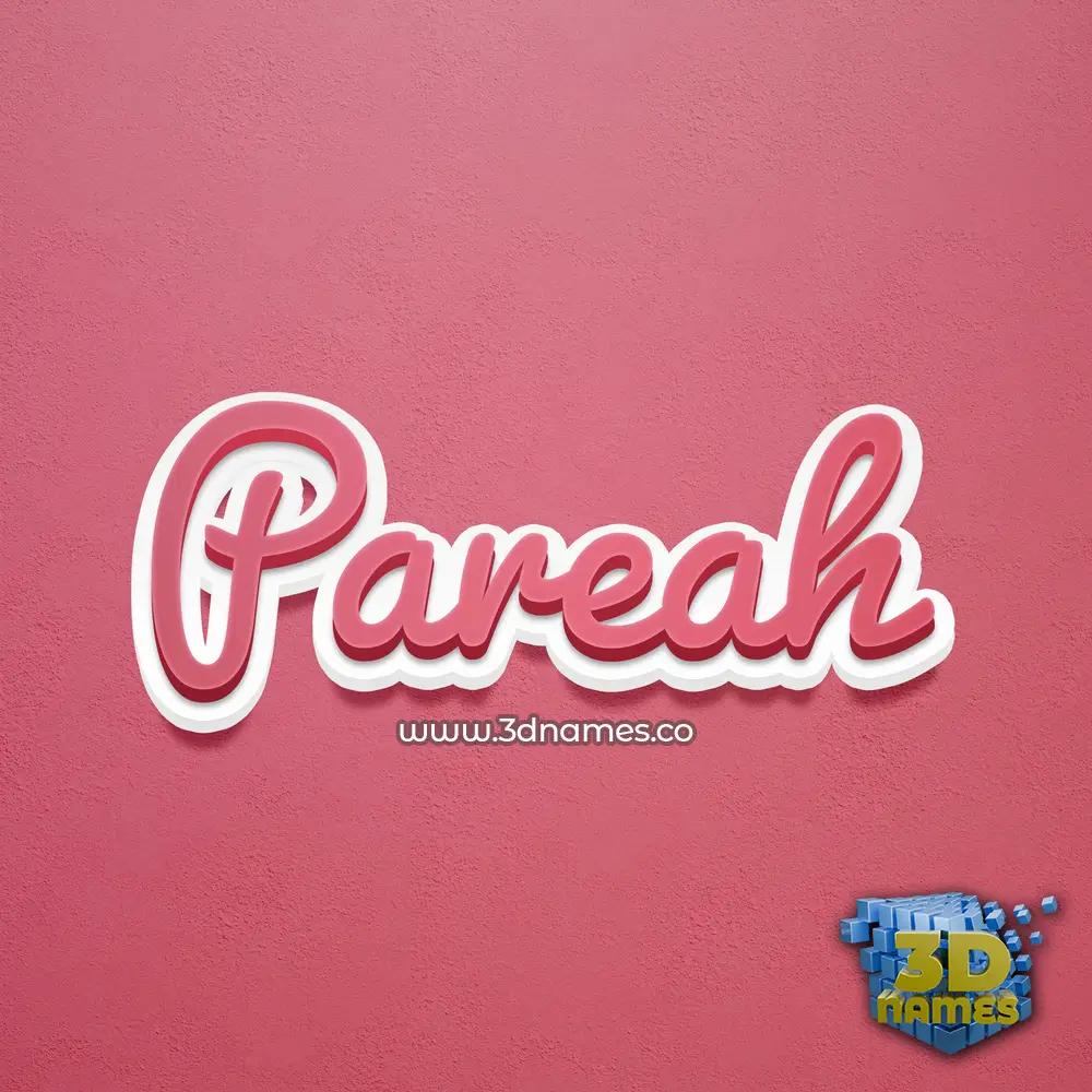 pareah in Red Scribble style - 3D name wallpaper