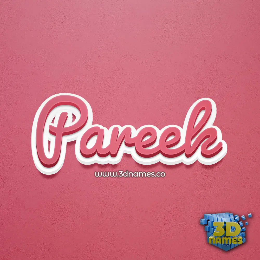 pareek in Red Scribble style - 3D name wallpaper