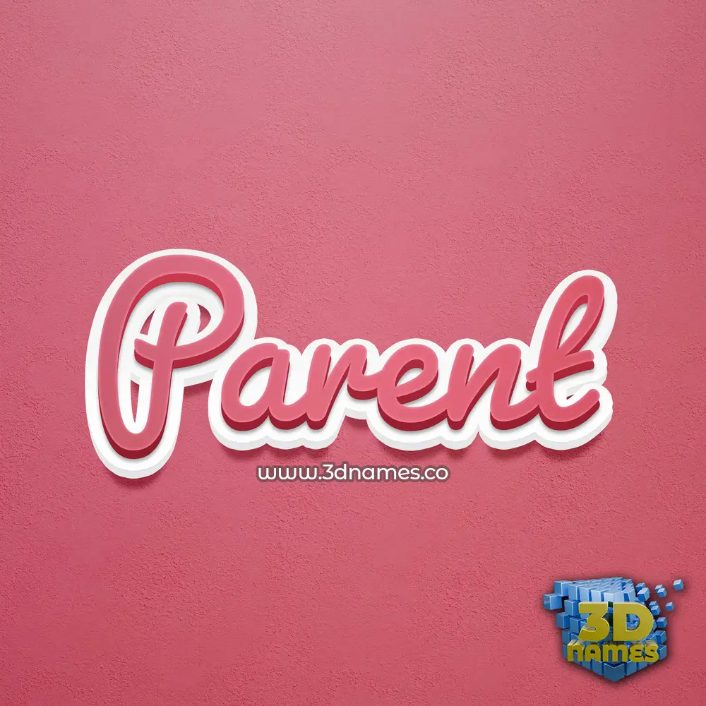 parent in Red Scribble style - 3D name wallpaper