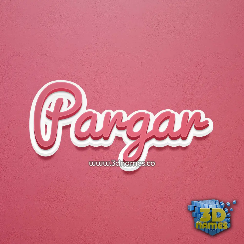 pargar in Red Scribble style - 3D name wallpaper