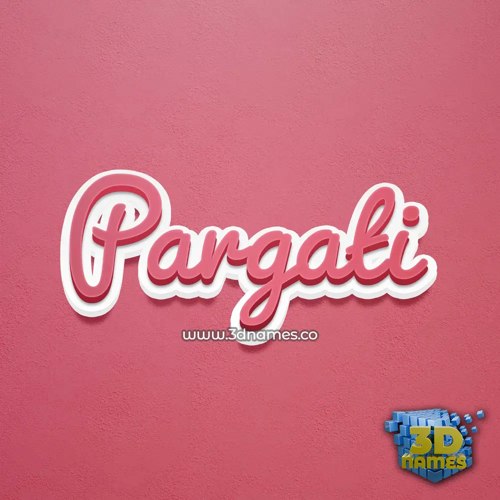 pargati in Red Scribble style - 3D name wallpaper