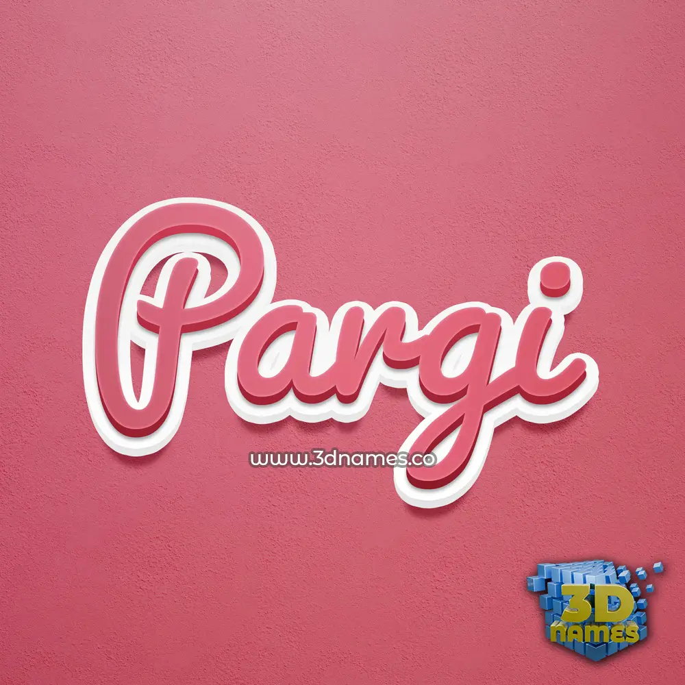 pargi in Red Scribble style - 3D name wallpaper