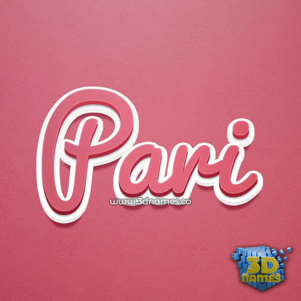 pari in Red Scribble style - 3D name wallpaper
