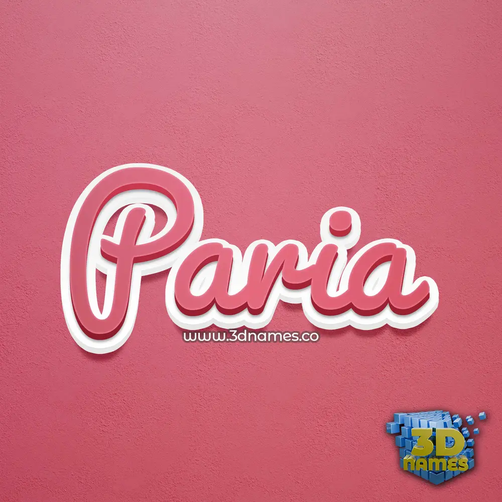 paria in Red Scribble style - 3D name wallpaper