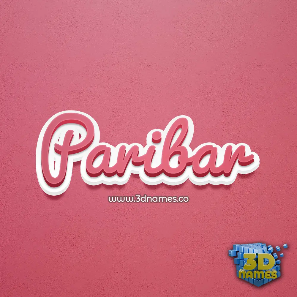 paribar in Red Scribble style - 3D name wallpaper