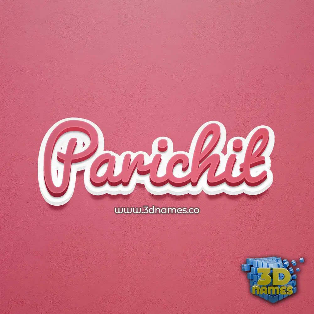 parichit in Red Scribble style - 3D name wallpaper