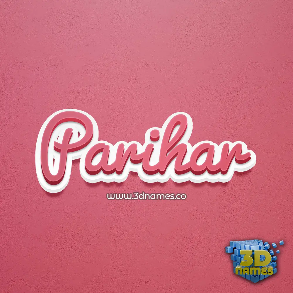 parihar in Red Scribble style - 3D name wallpaper