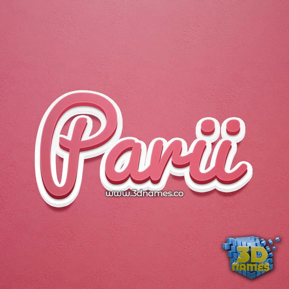parii in Red Scribble style - 3D name wallpaper