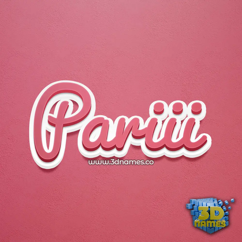 pariii in Red Scribble style - 3D name wallpaper