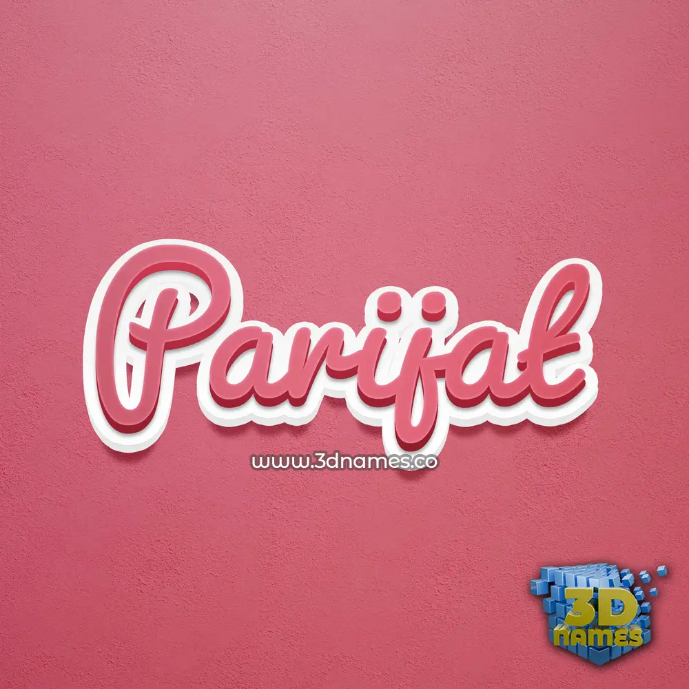 parijat in Red Scribble style - 3D name wallpaper