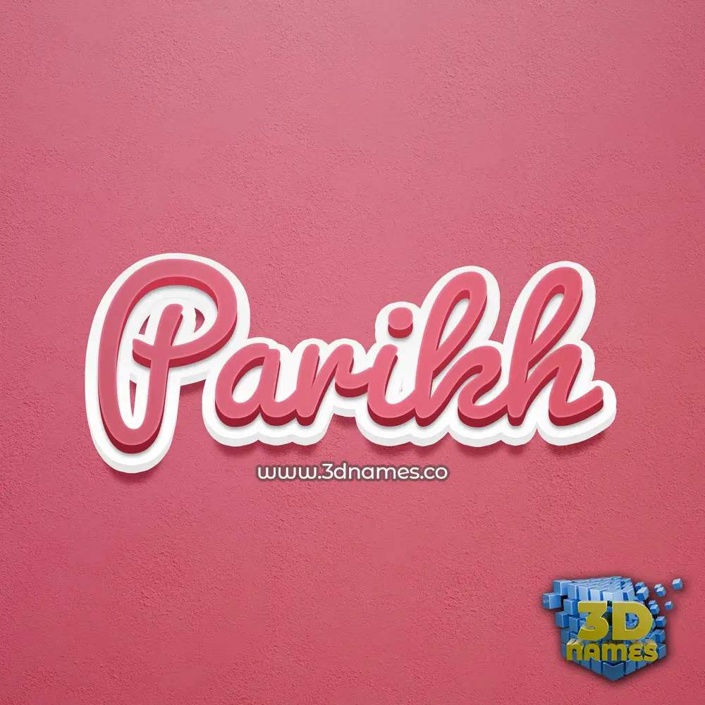parikh in Red Scribble style - 3D name wallpaper