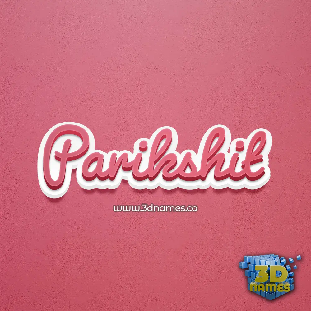 parikshit in Red Scribble style - 3D name wallpaper