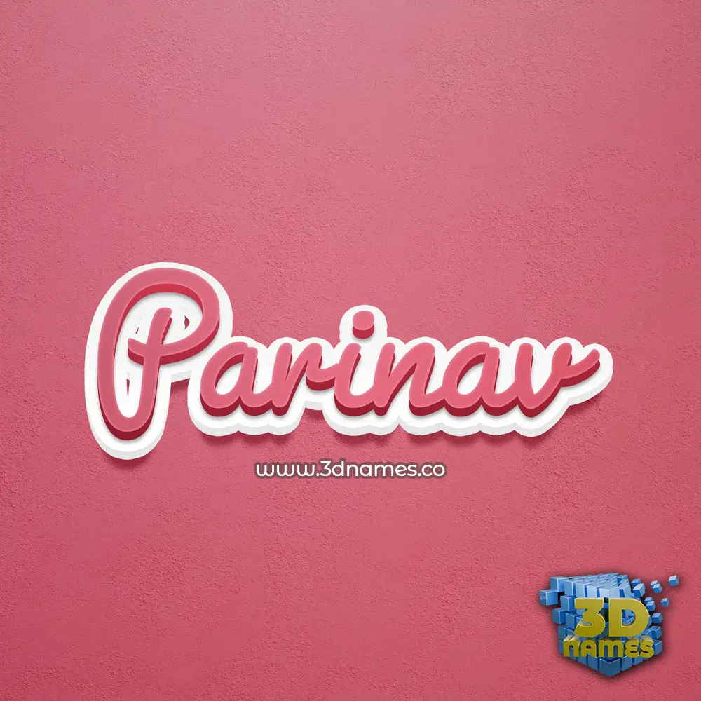parinav in Red Scribble style - 3D name wallpaper