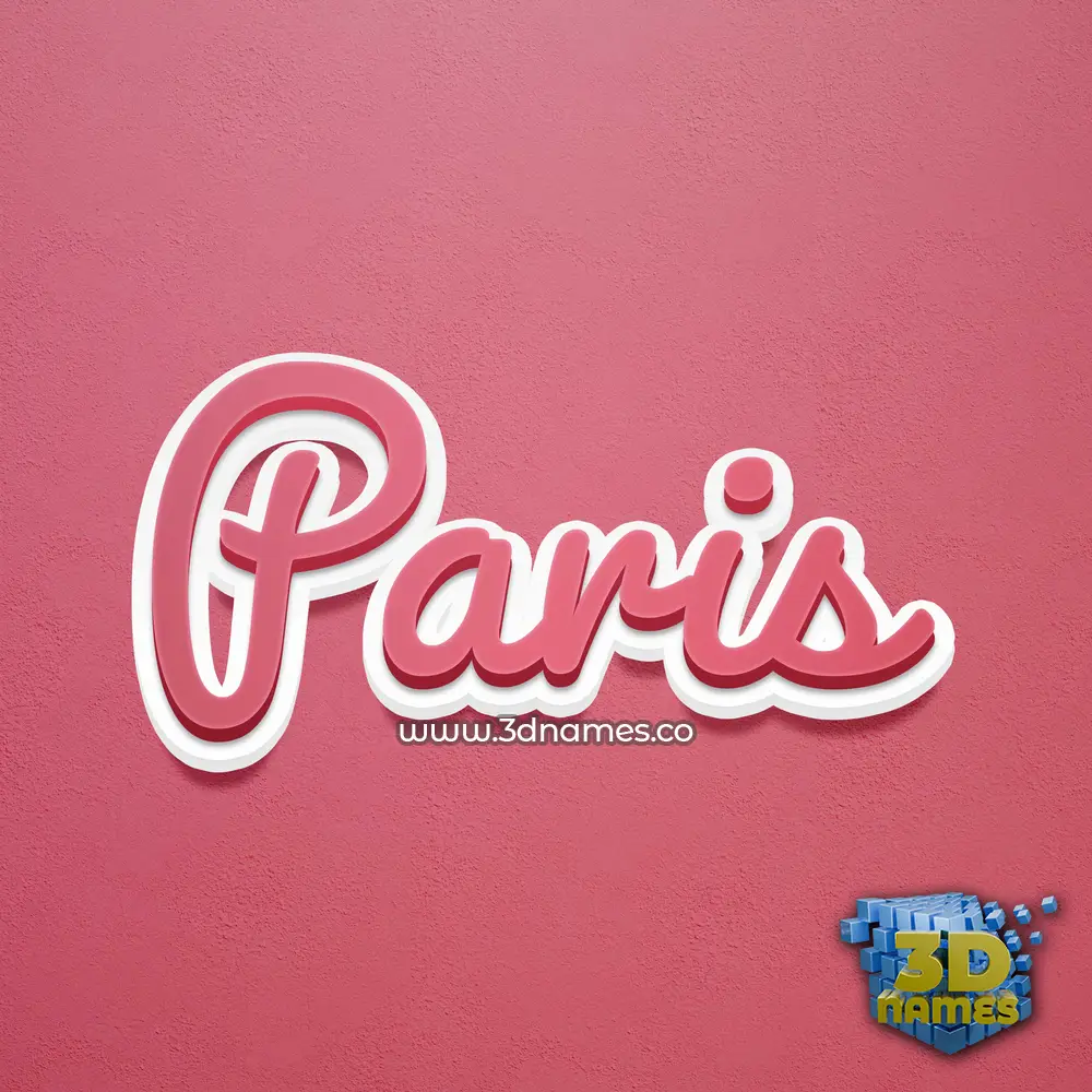 paris in Red Scribble style - 3D name wallpaper