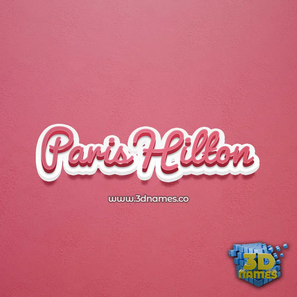 paris hilton in Red Scribble style - 3D name wallpaper