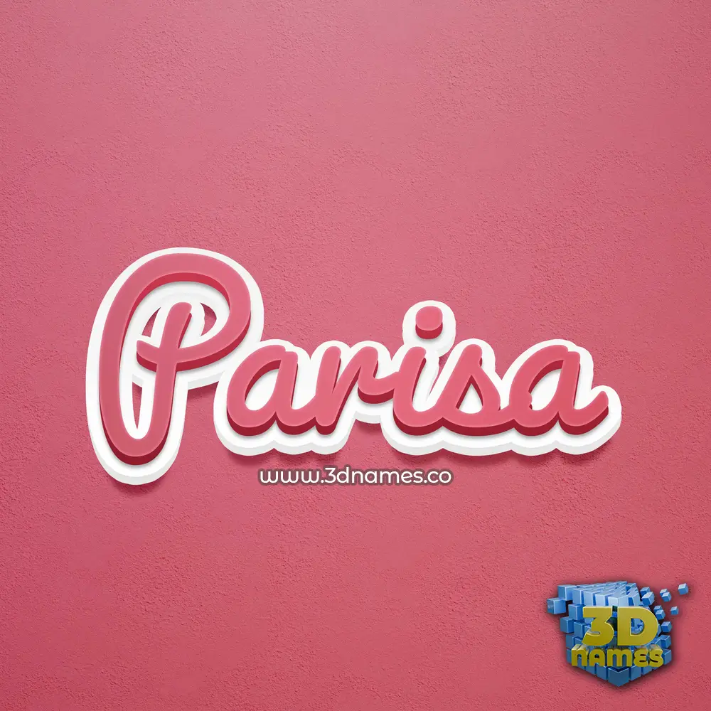 parisa in Red Scribble style - 3D name wallpaper
