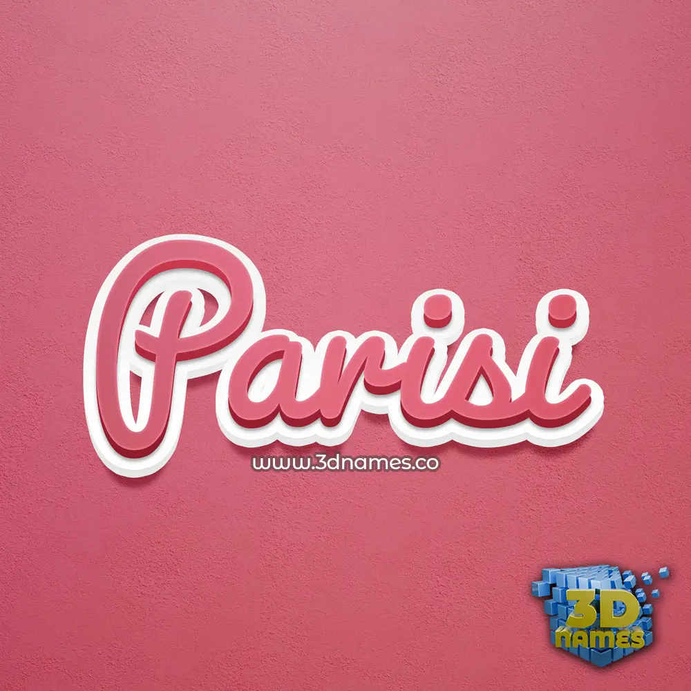 parisi in Red Scribble style - 3D name wallpaper