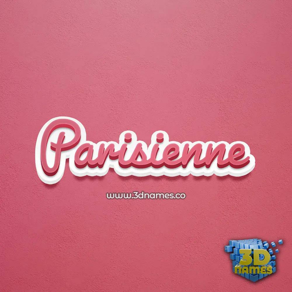 parisienne in Red Scribble style - 3D name wallpaper