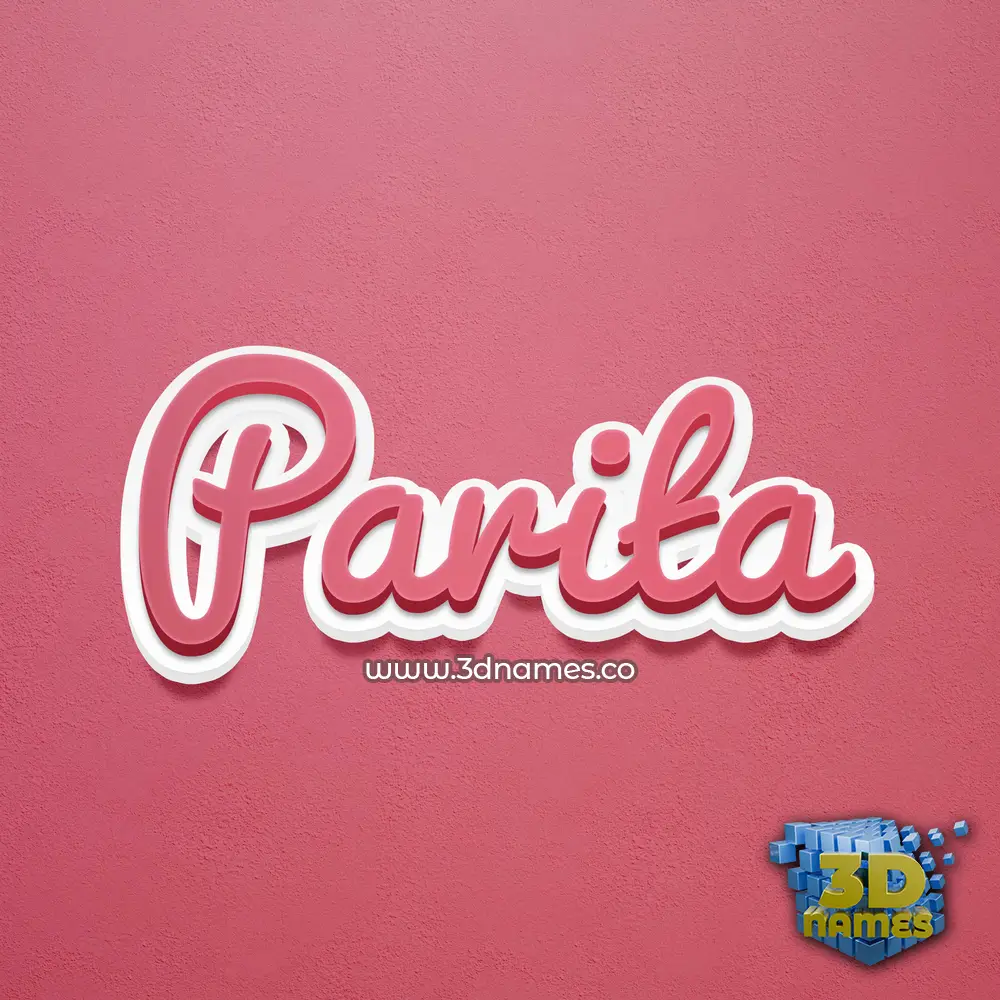 parita in Red Scribble style - 3D name wallpaper