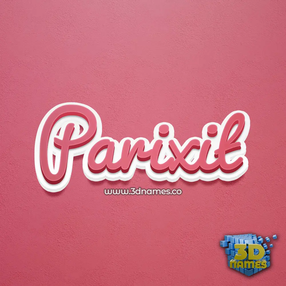 parixit in Red Scribble style - 3D name wallpaper