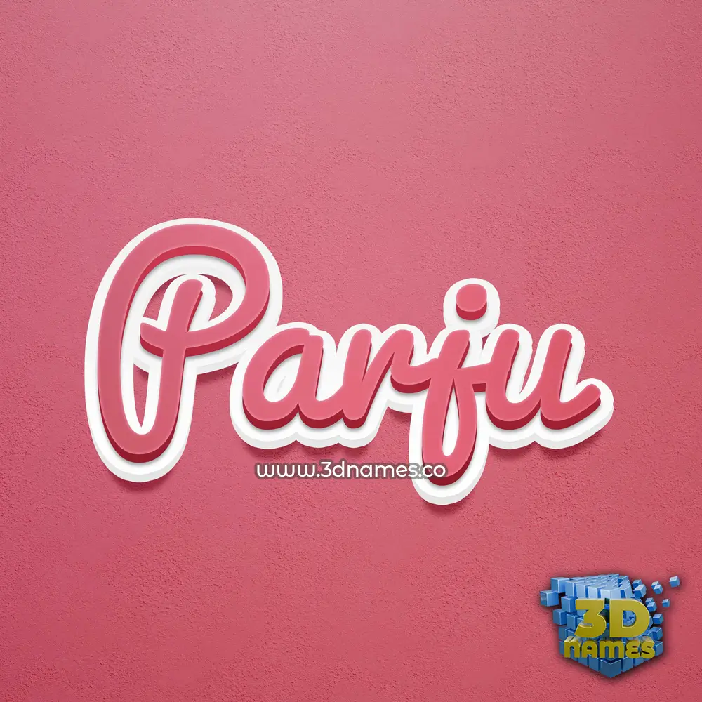 parju in Red Scribble style - 3D name wallpaper