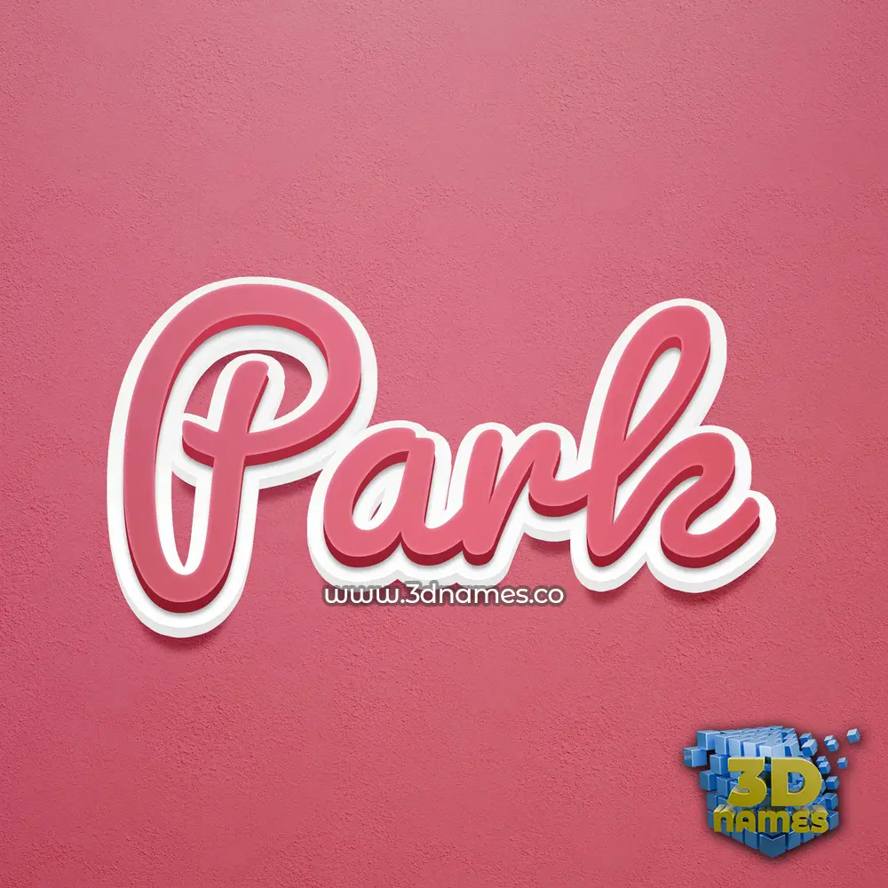 park in Red Scribble style - 3D name wallpaper